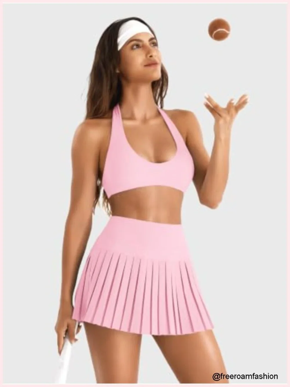 Pleated Tennis Skort with Built-in Shorts, High Waist A-Line Golf Skirt, 2